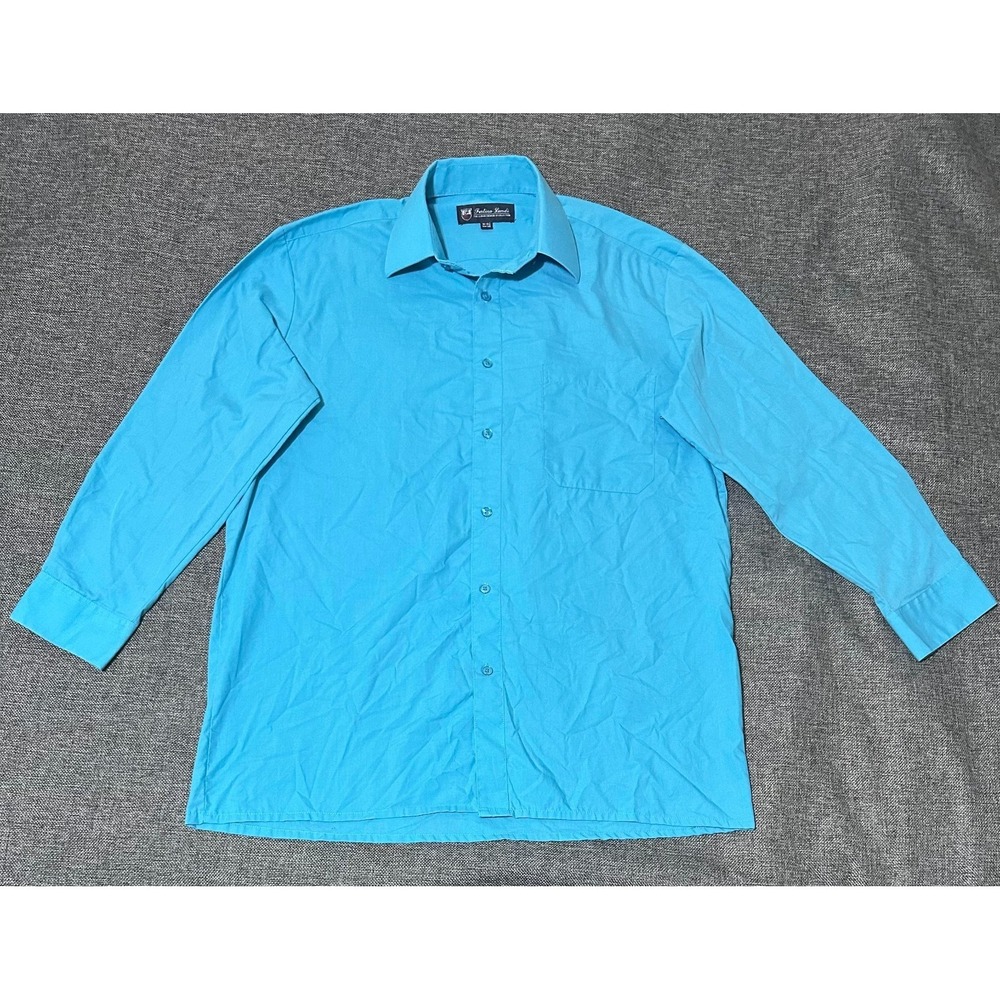 Fortino Landi Men's 16-16 1/2 34-35 Light Blue Long Sleeve Shirt